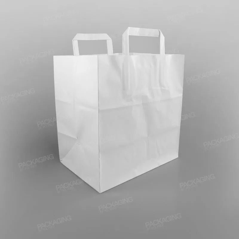 White Paper Carrier Bag Extra Wide