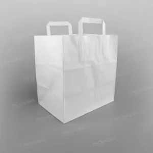 White Paper Carrier Bag Extra Wide