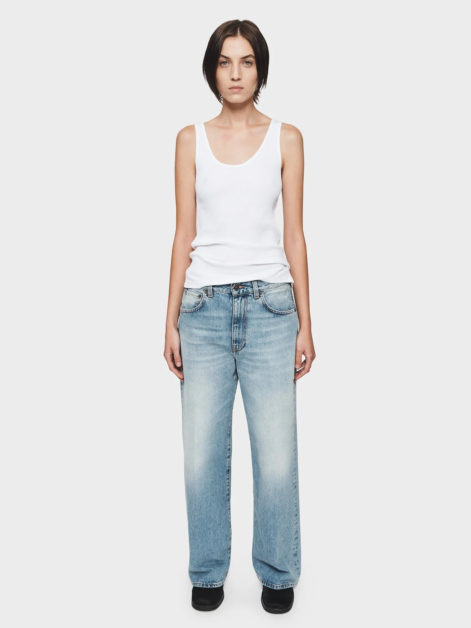 Wide Jean in Broken Blue