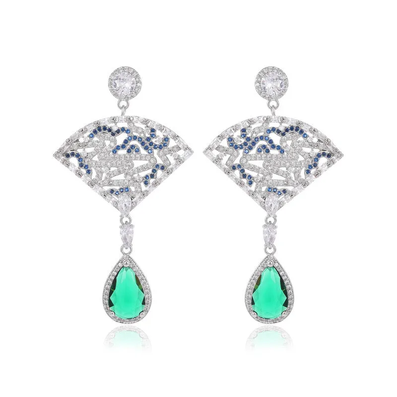 Willma Luxurious Fan-Shaped Earrings