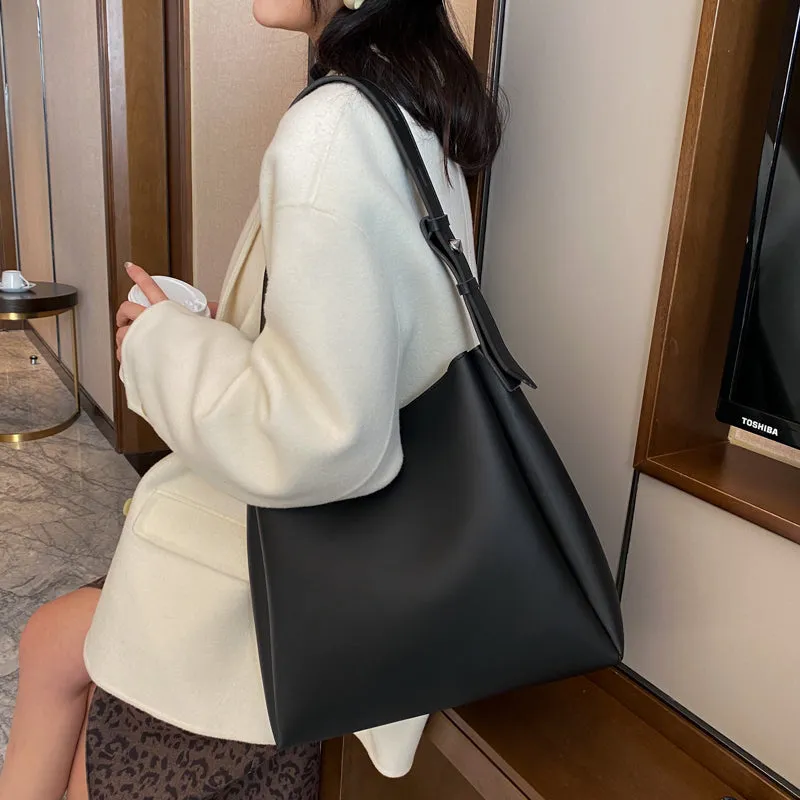 Women Handbag 2 Piece Large Capacity Shoulder Bags High Quality Leather Bags Ladies Wild Bag