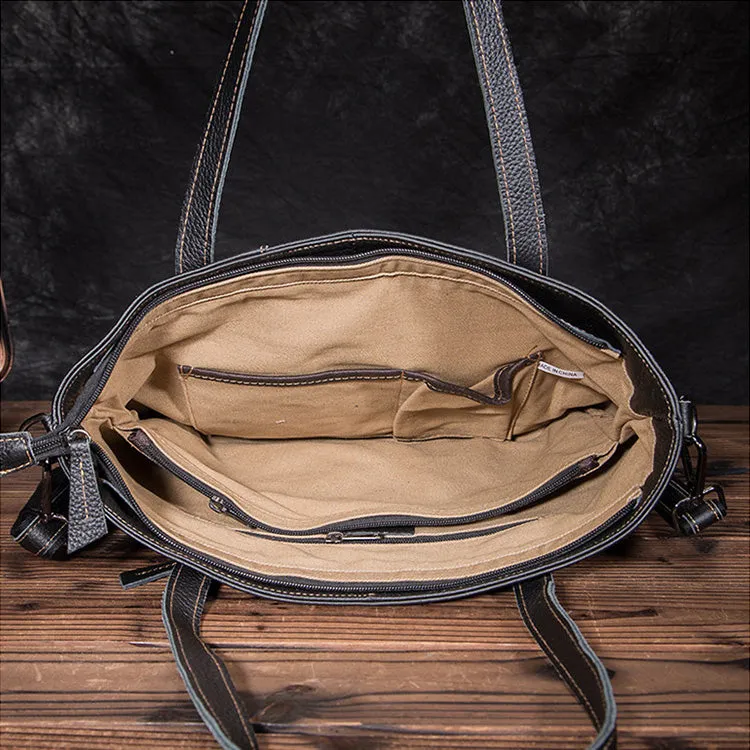 Women's Hobo Leather Fringe Handbags Purse Tote Bag With Zipper for Women