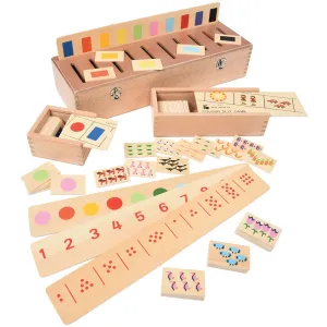 Wooden Sorting Box Combo for Color & Counting | 73-Piece Math and Color Recognition Set