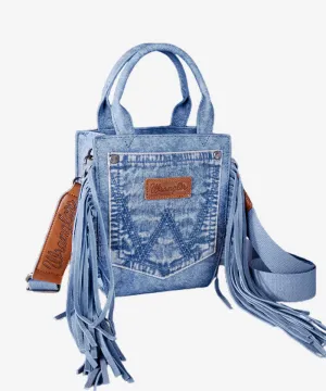 Wrangler Denim Pocket Fringe Crossbody Tote