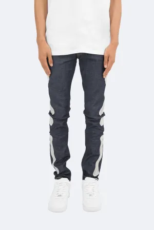 X199 Stretch Skeleton Denim - Raw Blue