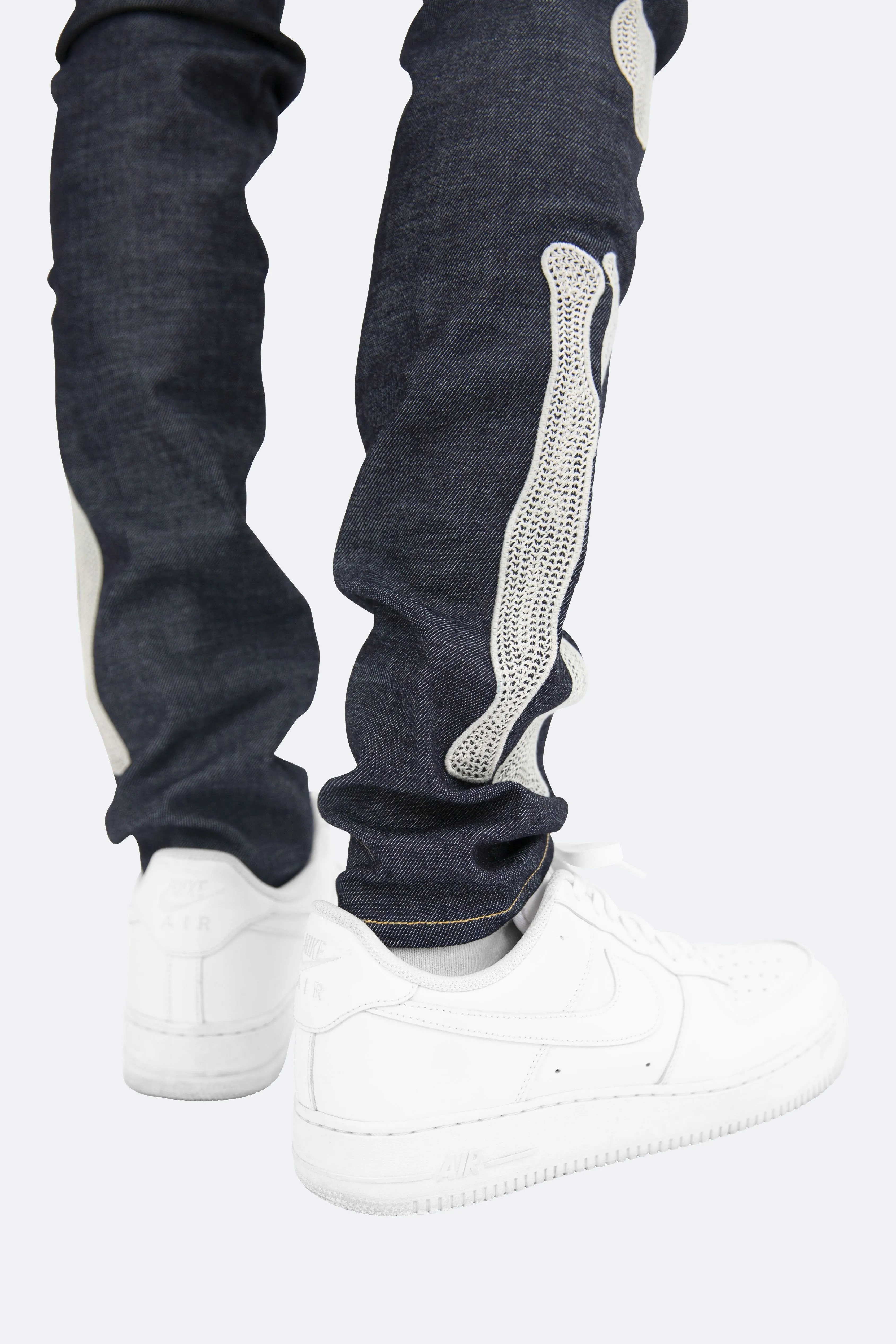 X199 Stretch Skeleton Denim - Raw Blue